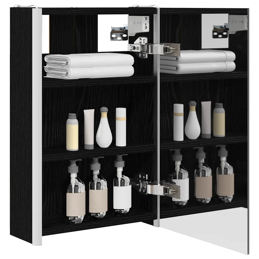 Armoire Miroir de Salle de Bain Chêne noir 33 x 11,5 x 50 cm - 3