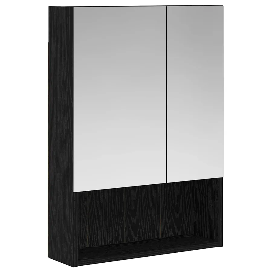 Armoire Miroir de Salle de Bain Chêne noir 50 x 14,5 x 70 cm - 2