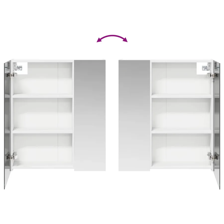 Armoire Miroir de Salle de Bain Blanc 60 x 14,5 x 70 cm - 8