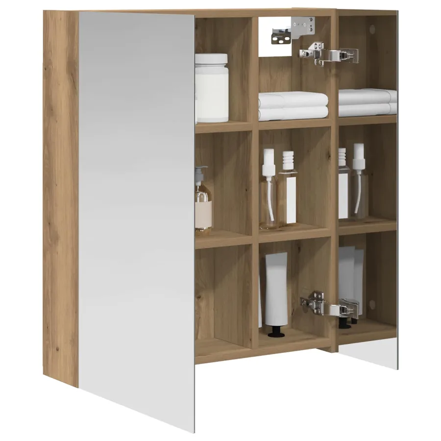 Armoire Miroir de Salle de Bain Chêne artisan 60 x 14,5 x 70 cm - 3