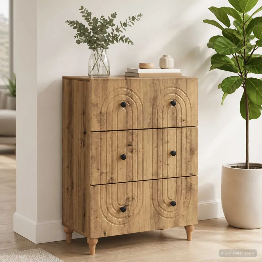 Armoire à tiroirs 66 x 34,5 x 90 cm Bois d'ingénierie - 4