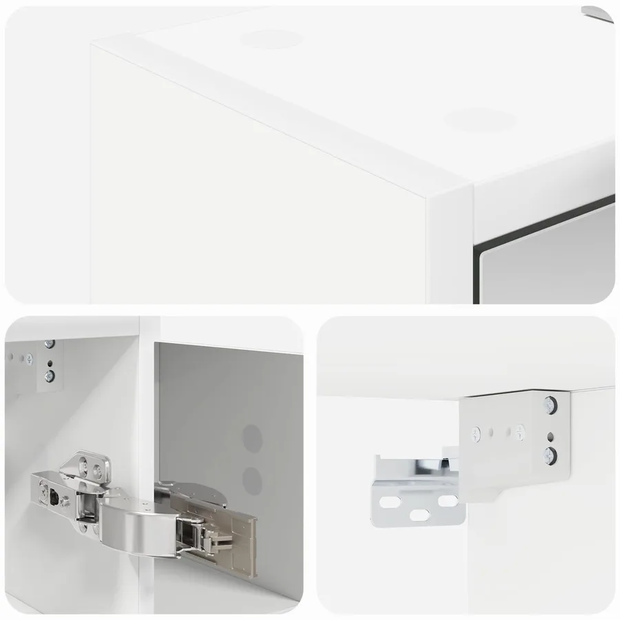 Armoire Miroir de Salle de Bain Blanc 63,5 x 16 x 62,5 cm - 10
