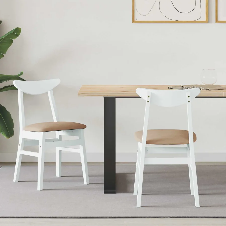 Chaises de salle à manger 2 pcs Blanc 42 x 47.5 x 81 cm