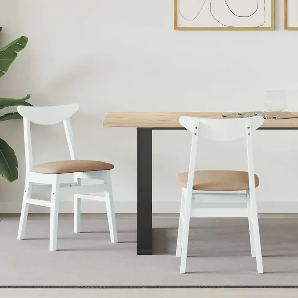 Chaises de salle à manger 2 pcs Blanc 42 x 47.5 x 81 cm