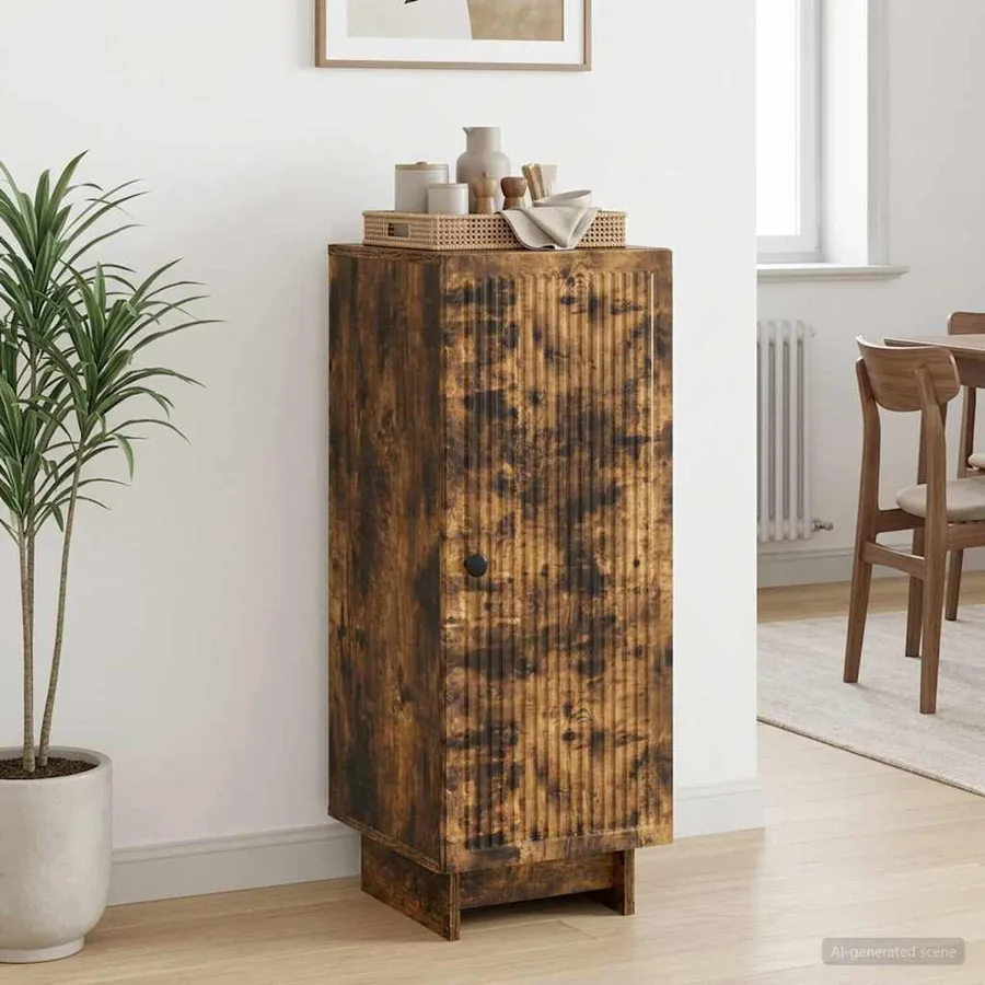 Buffet Chêne fumé 33 x 34,5 x 90 cm Bois d'ingénierie - 4