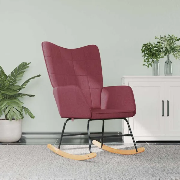 Chaise à bascule Rouge bordeaux Tissu