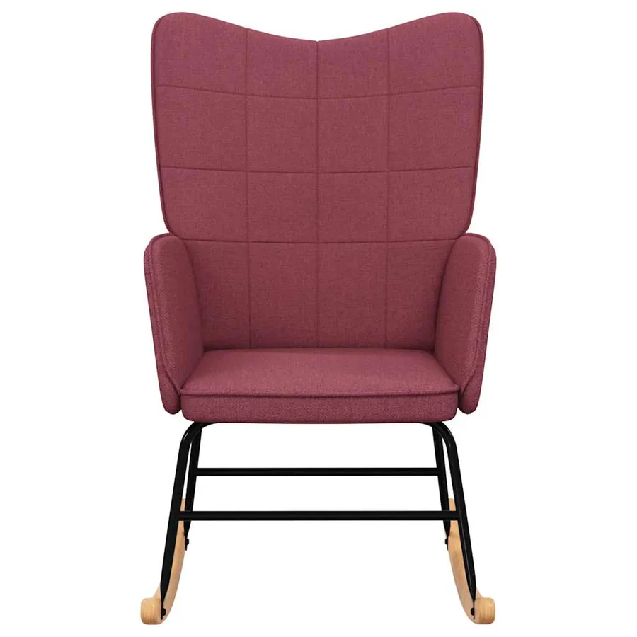Chaise à bascule Rouge bordeaux Tissu - 3