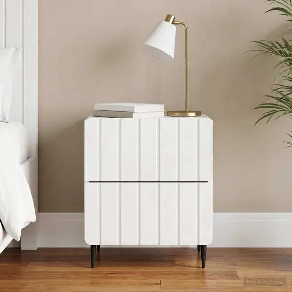 Cabinet de chevet Blanc brillant 43 x 34,5 x 49,5 cm