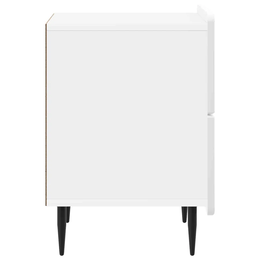 Cabinet de chevet Blanc brillant 43 x 34,5 x 49,5 cm - 6