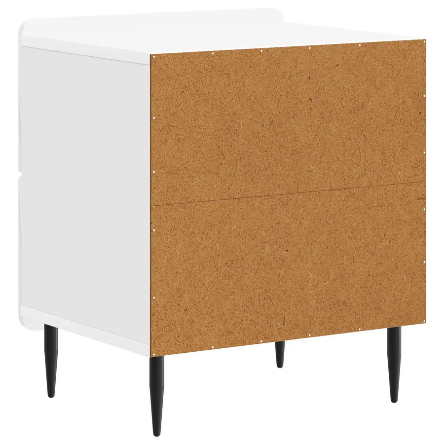 Cabinet de chevet Blanc brillant 43 x 34,5 x 49,5 cm - 7
