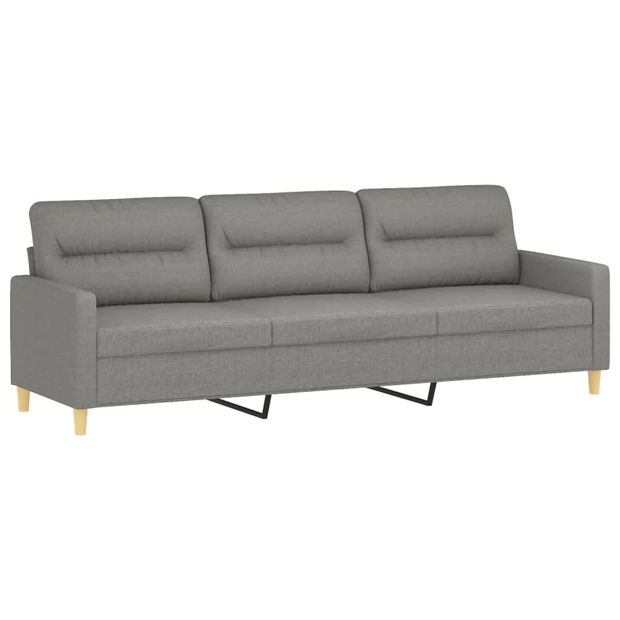 Canapé à 3 places Gris foncé 210 cm Tissu - 2