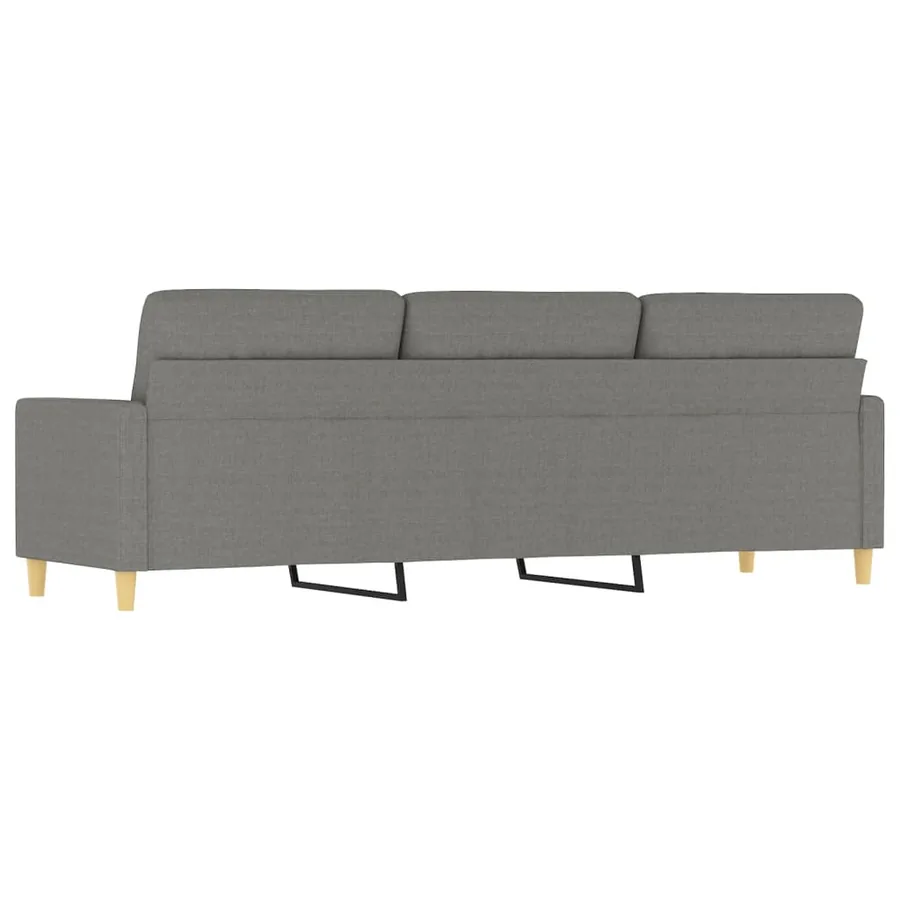 Canapé à 3 places Gris foncé 210 cm Tissu - 5