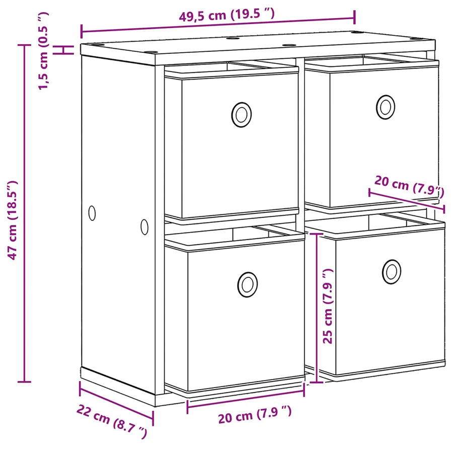 Buffet avec tiroir Bois ancien 49,5 x 22 x 47 cm - 13