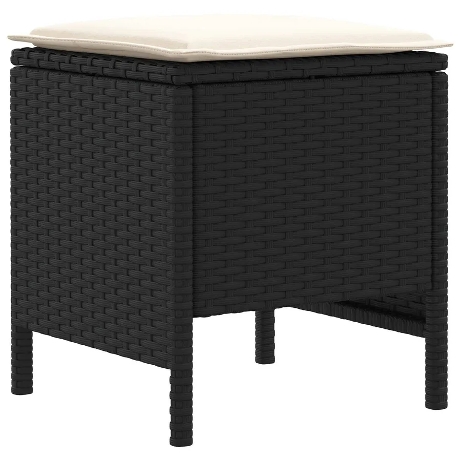 Ensembles de meubles avec oreiller 8 pcs Noir et Crème Rotin PE - 7