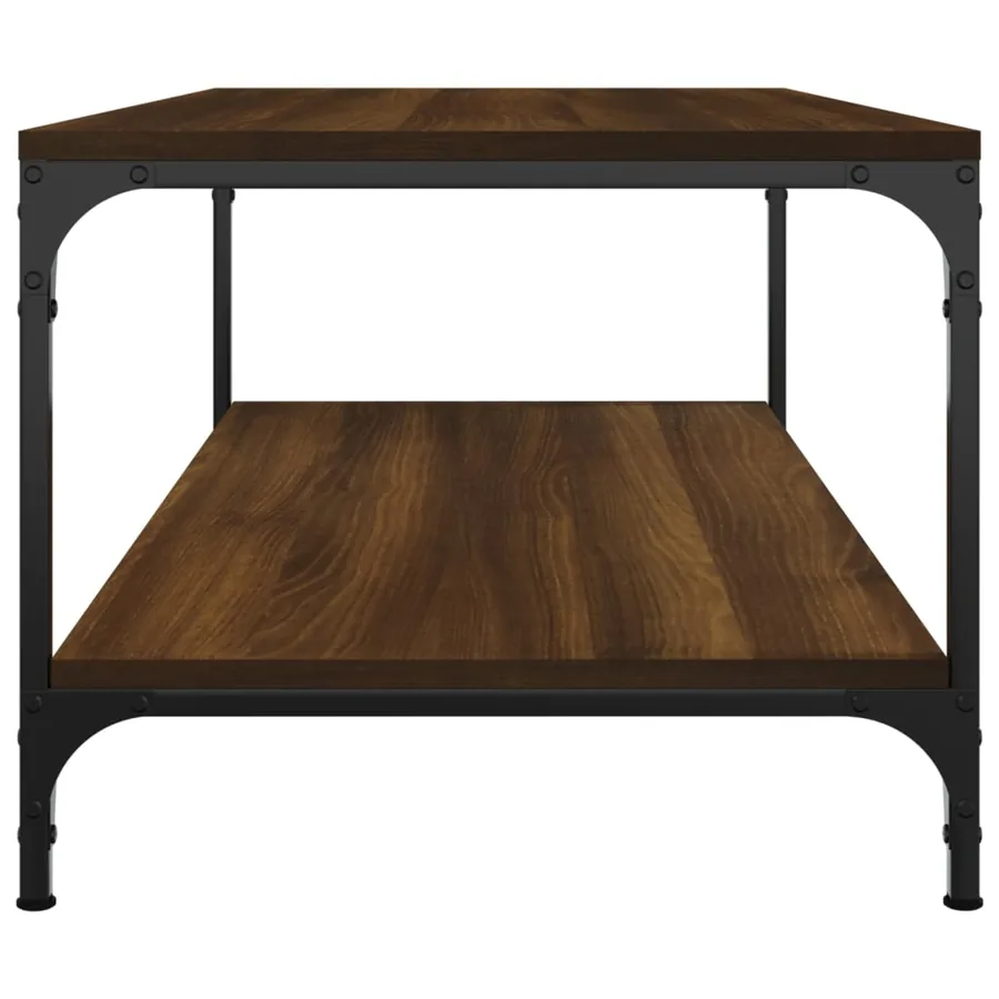 Table basse Chêne marron 80x50x40 cm Bois d'ingénierie - 5