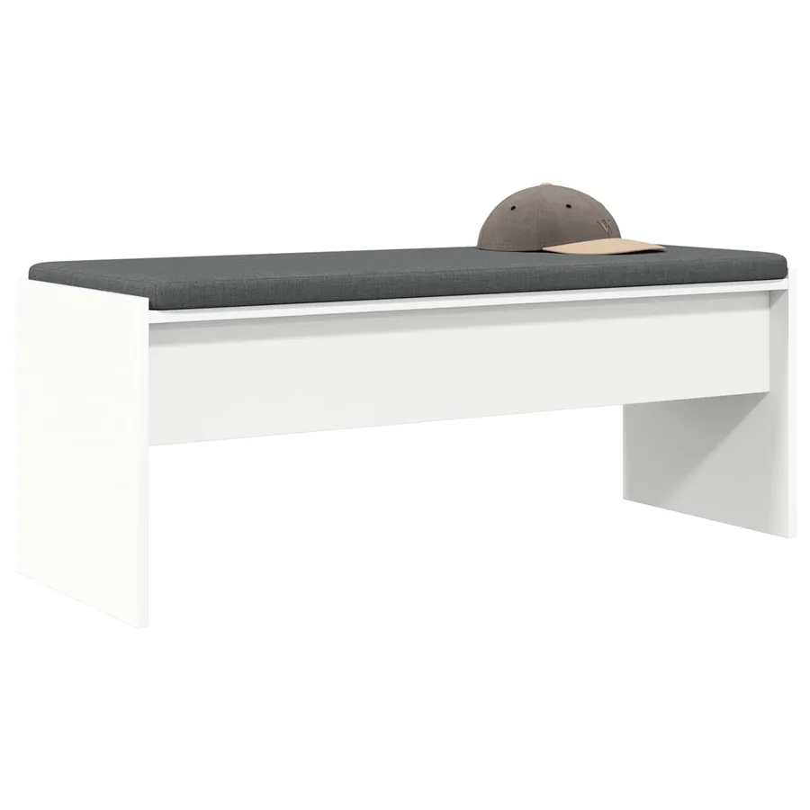Banc d'entrée avec coussin Blanc 103 x 38 x 40 cm - 3