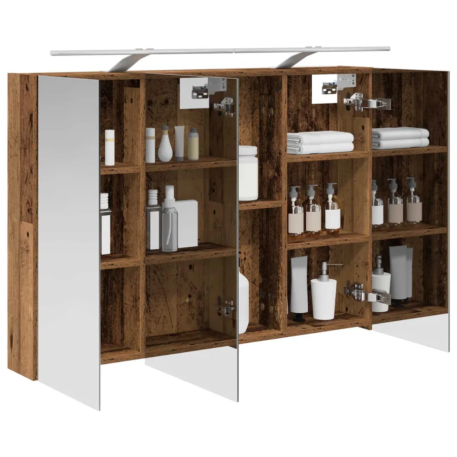 Armoire Miroir de Salle de Bain Bois ancien 100 x 14,5 x 70 cm - 3
