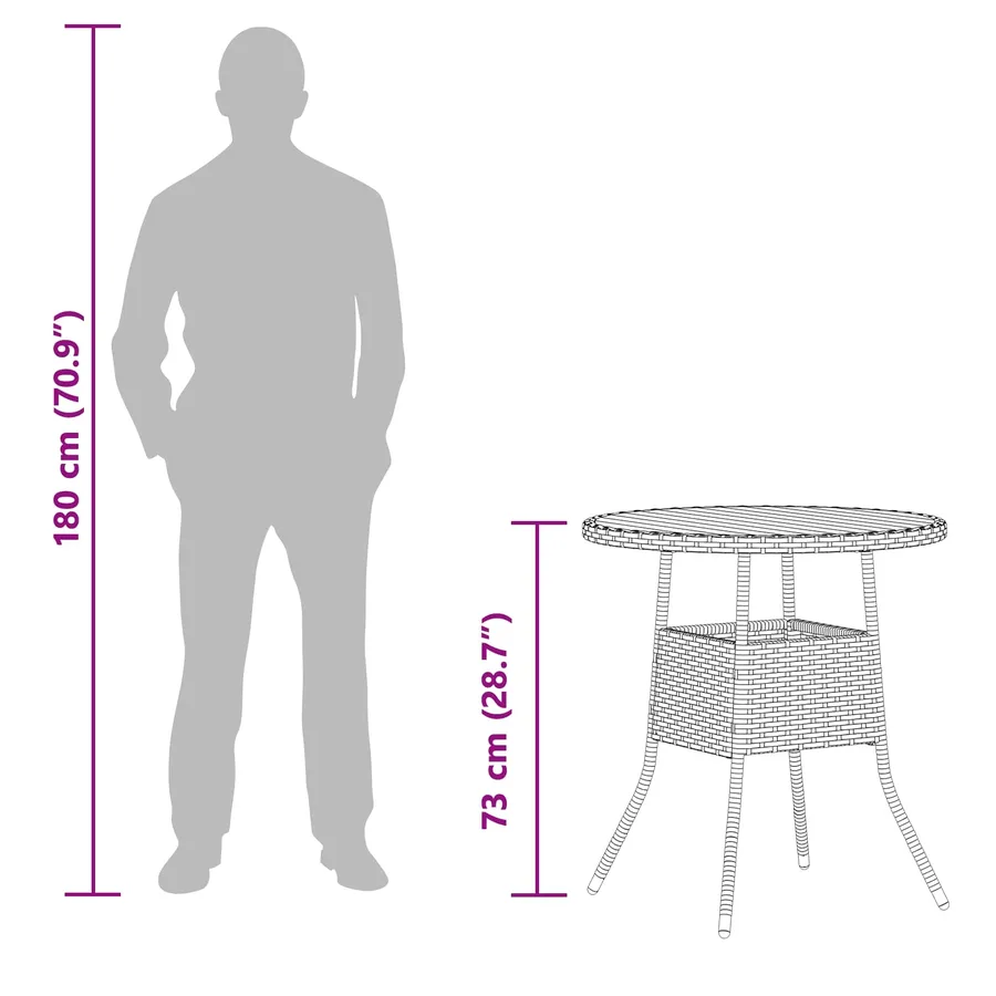 Table de Dîner avec stockage Gris et Acacia 70 x 70 x 73 cm - 11