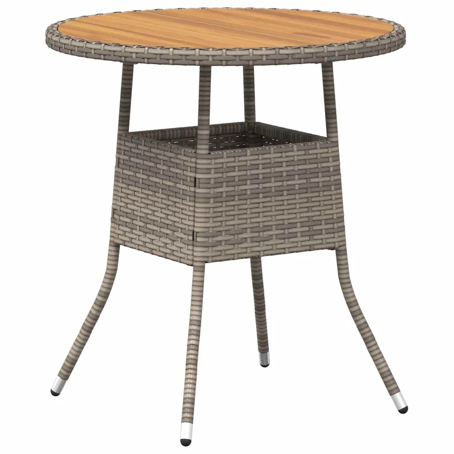 Table de Dîner avec stockage Gris et Acacia 70 x 70 x 73 cm - 2