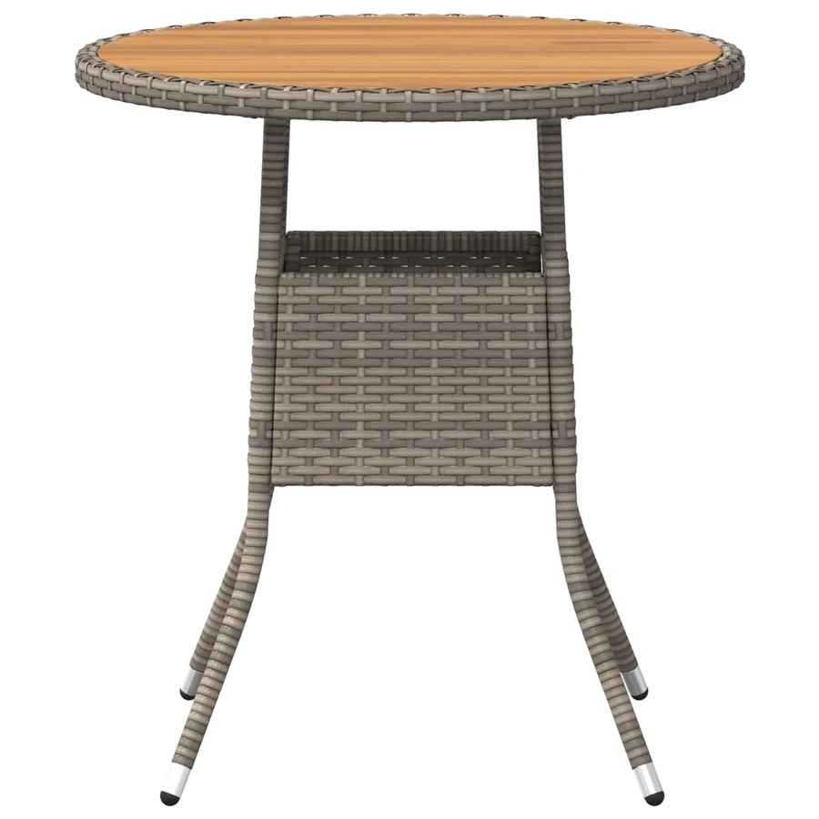 Table de Dîner avec stockage Gris et Acacia 70 x 70 x 73 cm - 6