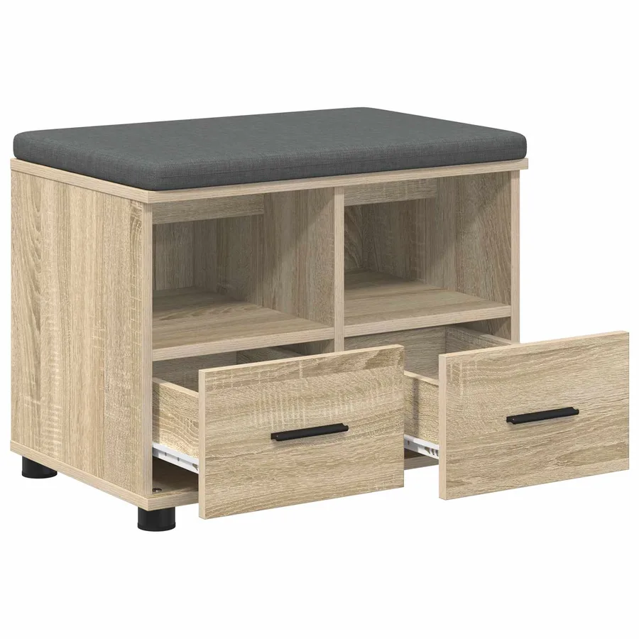Banc d'entrée avec coussin Chêne Sonoma 60 x 38 x 46 cm - 2