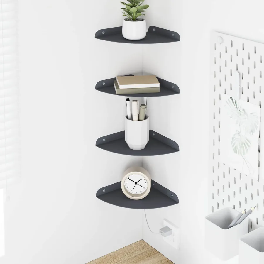 Étagère flottante avec étagère 4 pcs Anthracite 18 x 18 x 2 cm