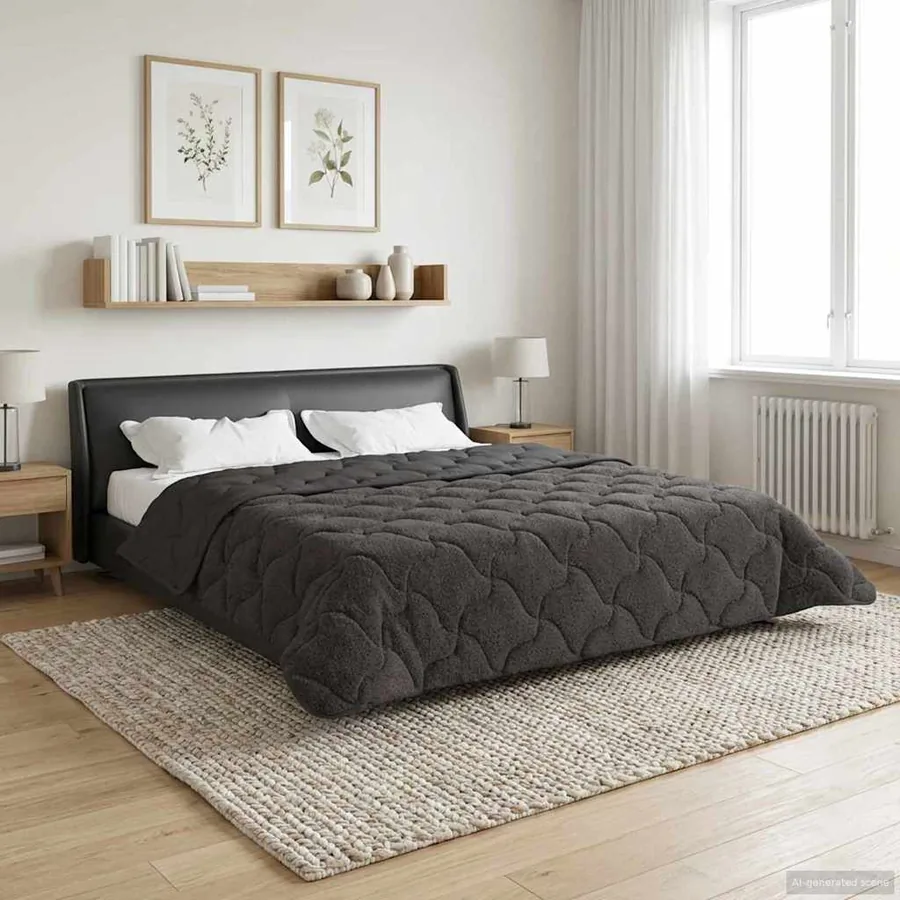 Duvet d'hiver Matelassé Anthracite 220 x 260 cm