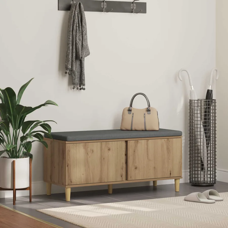 Banc d'entrée Chêne Artisanal 100 x 38 x 46 cm