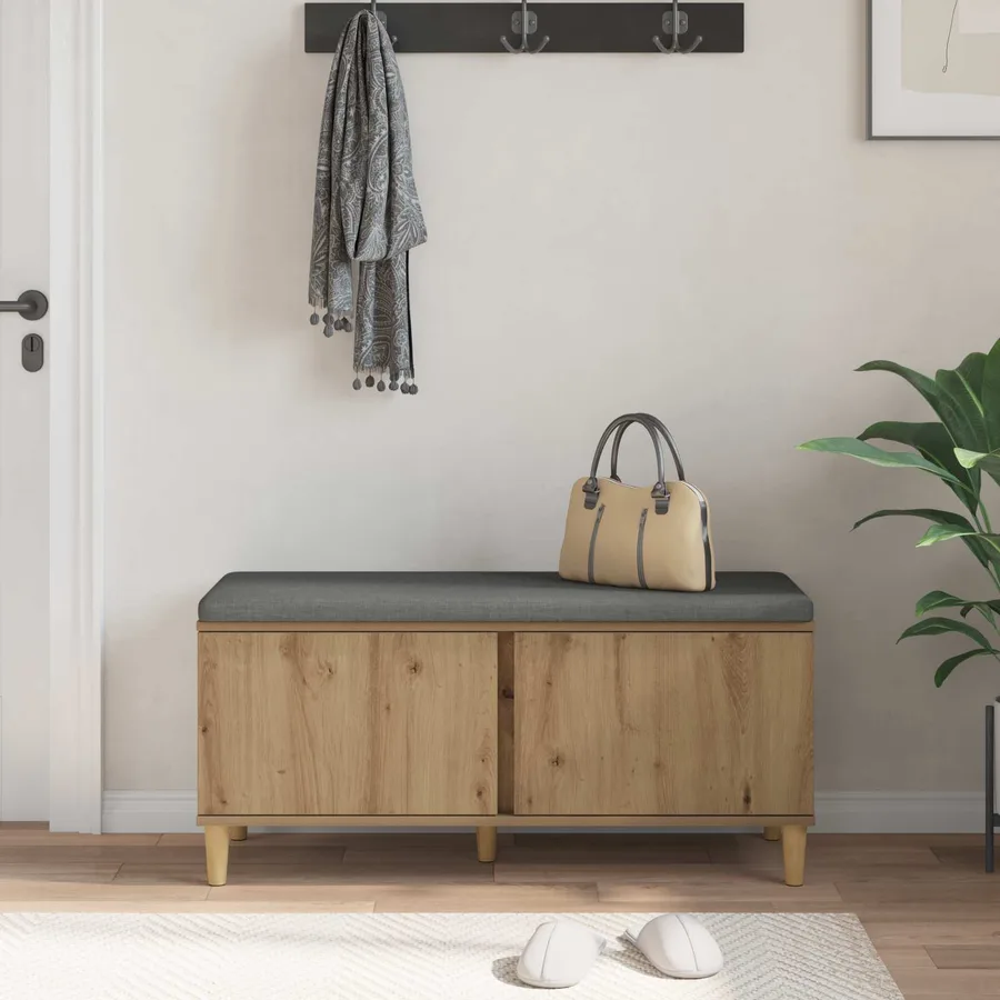Banc d'entrée Chêne Artisanal 100 x 38 x 46 cm - 4