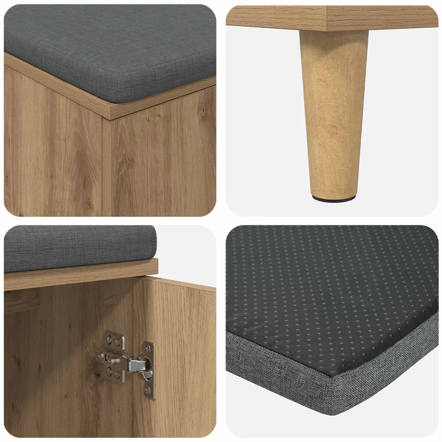 Banc d'entrée Chêne Artisanal 100 x 38 x 46 cm - 9