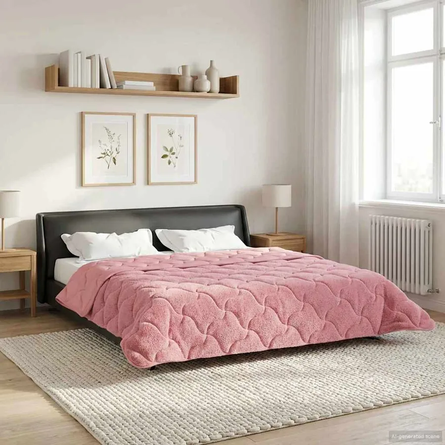 Duvet d'hiver Rose 220 x 260 cm Microfibre et polaire Teddy