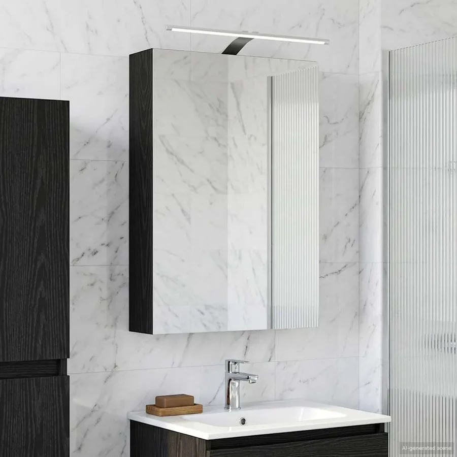Armoire Miroir de Salle de Bain Chêne noir 50 x 14,5 x 70 cm - 4