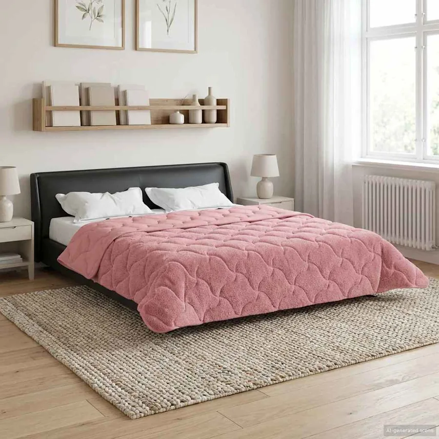 Duvet d'hiver Rose 200 x 220 cm Microfibre et polaire Teddy