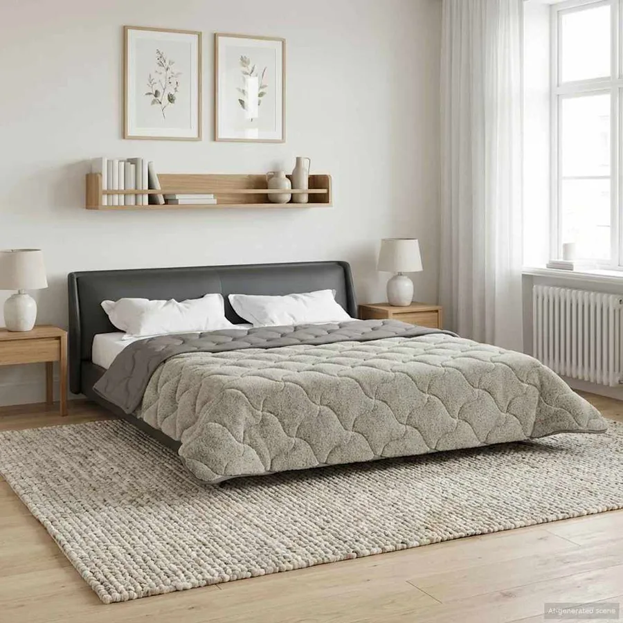 Duvet d'hiver Matelassé Gris clair 240 x 260 cm - 4