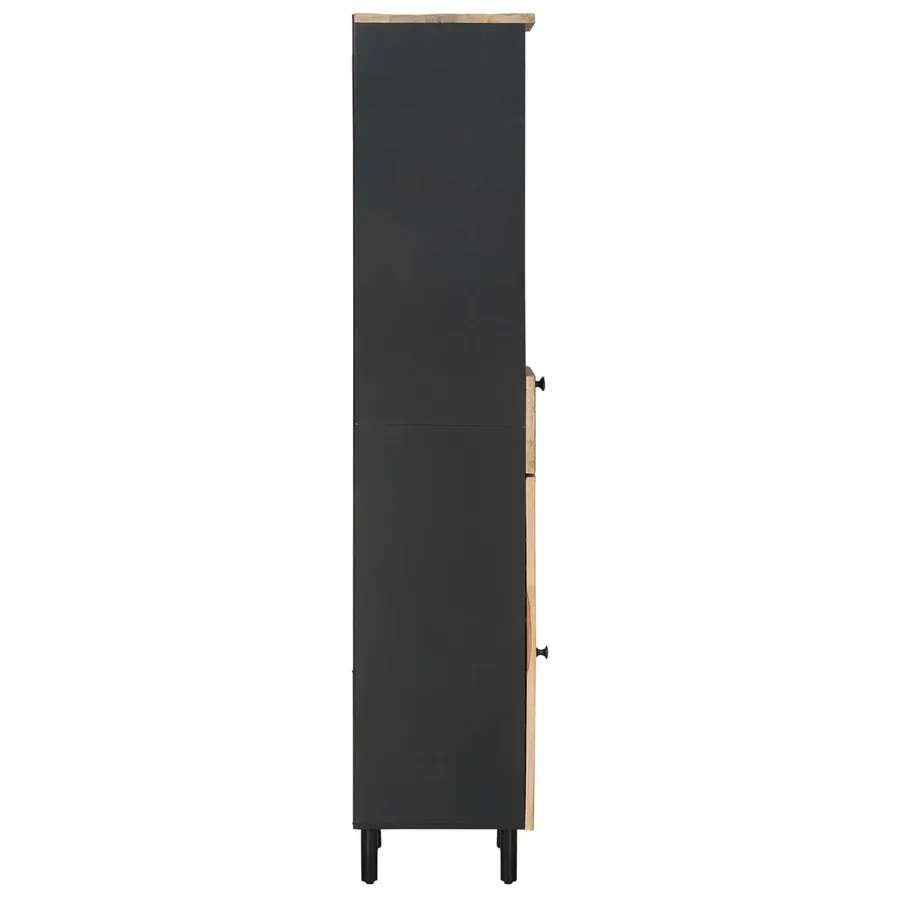 Cabinet de salle de bain Marron et Noir 38 x 33,5 x 160 cm - 5