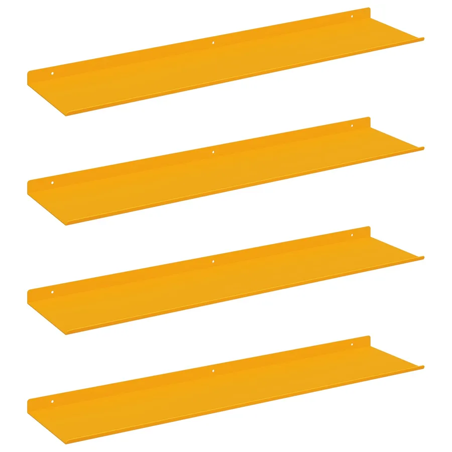 Étagère flottante 4 pcs Jaune moutarde 80 x 18 x 2,5 cm Acier - 2