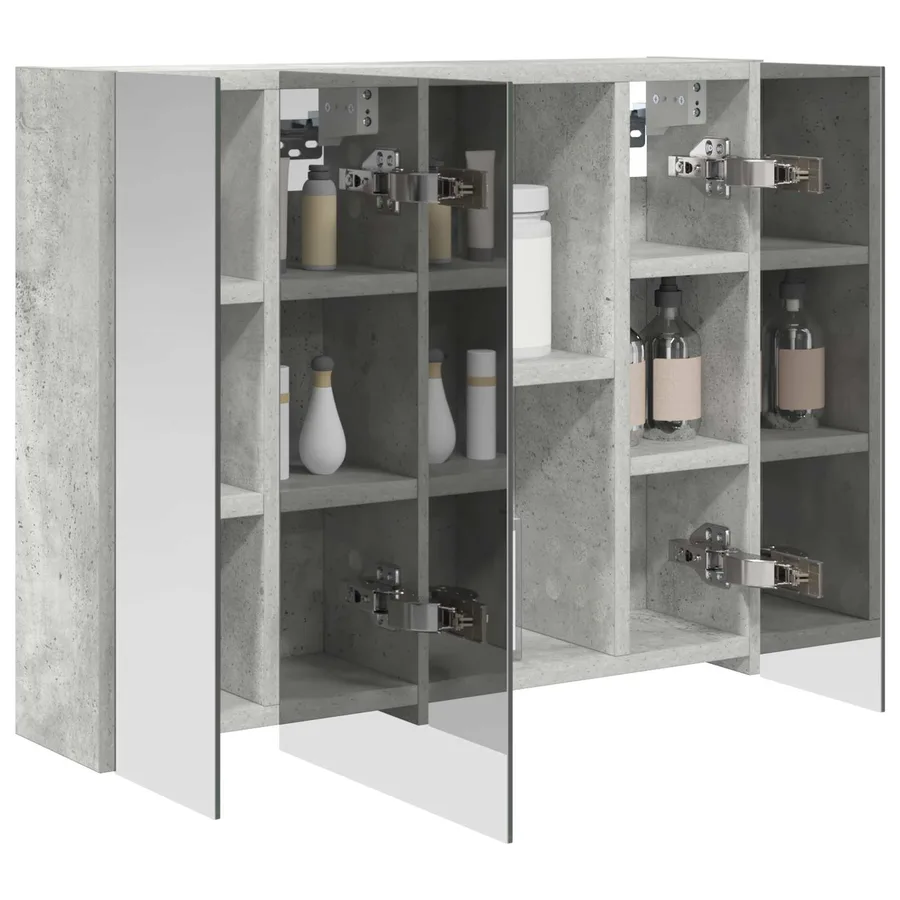 Armoire Miroir de Salle de Bain Gris béton 60 x 14,5 x 50 cm - 3