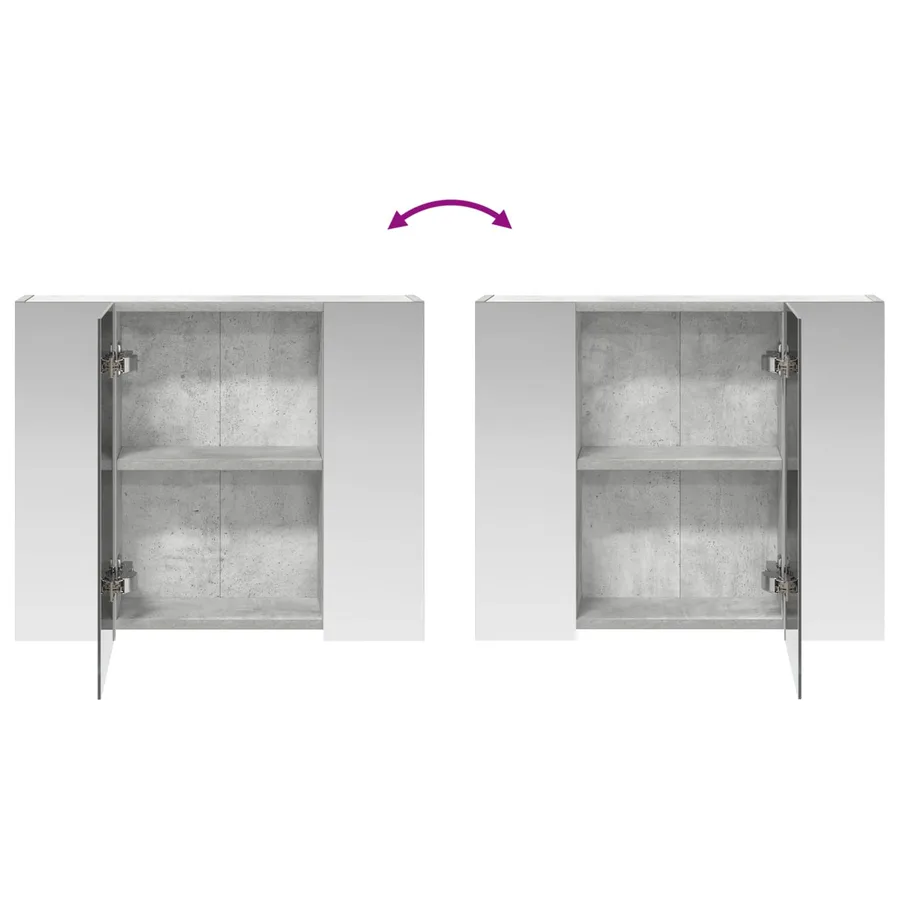 Armoire Miroir de Salle de Bain Gris béton 60 x 14,5 x 50 cm - 8