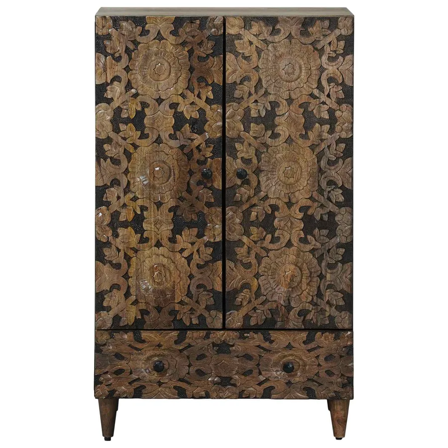 Buffet Haut Marron 60 x 33,5 x 100 cm Bois de mangue massif - 3