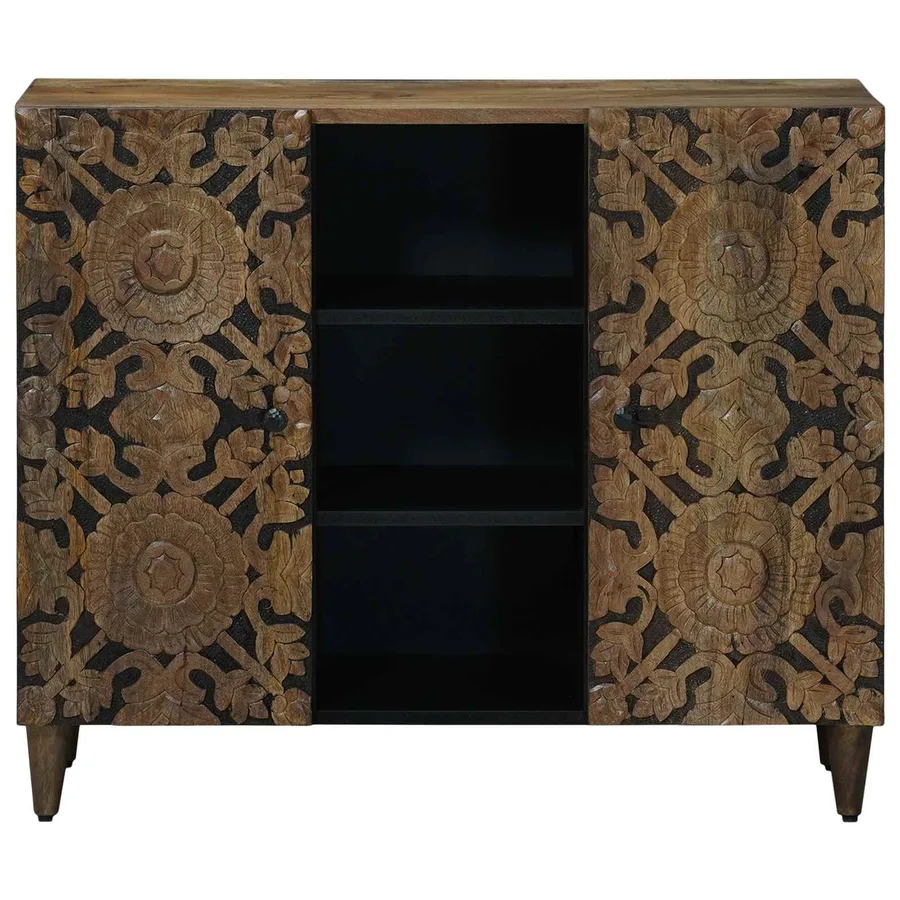 Buffet Marron 90 x 33,5 x 75 cm Bois de mangue massif - 3