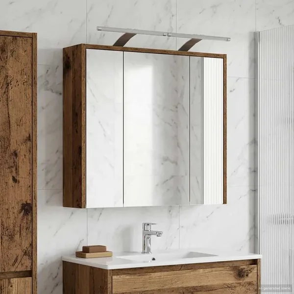 Armoire Miroir de Salle de Bain Bois ancien 63,5 x 16 x 62,5 cm