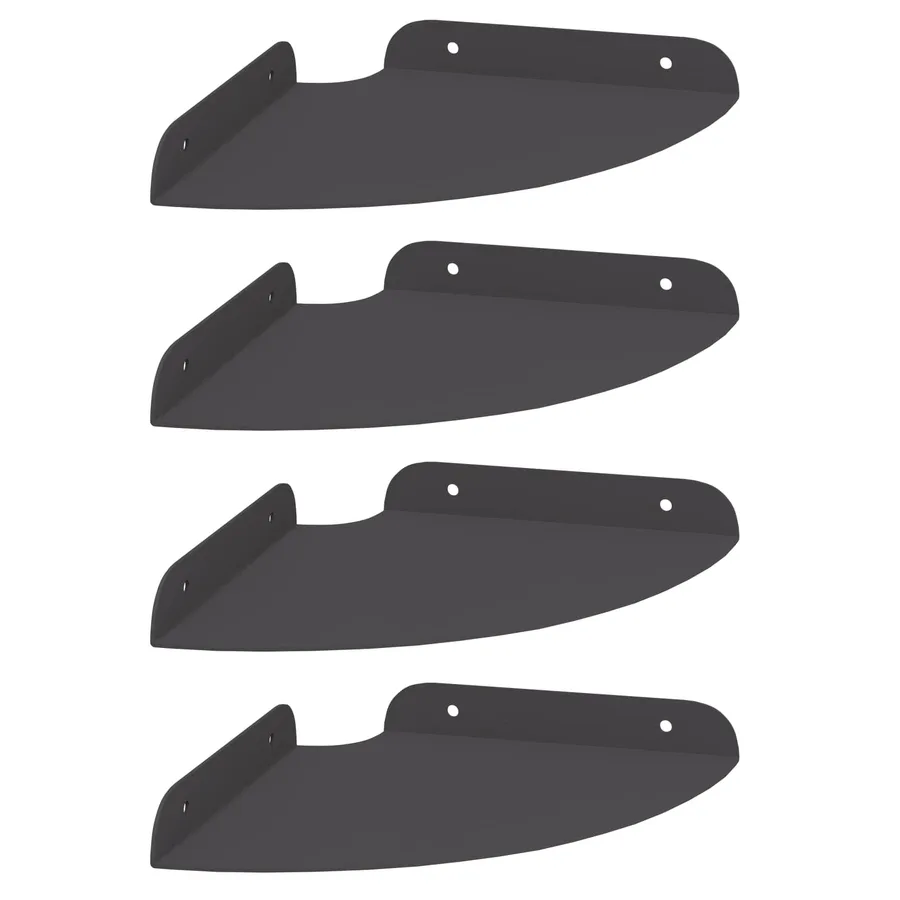 Étagère flottante avec étagère 4 pcs Noir 18 x 18 x 2 cm - 2