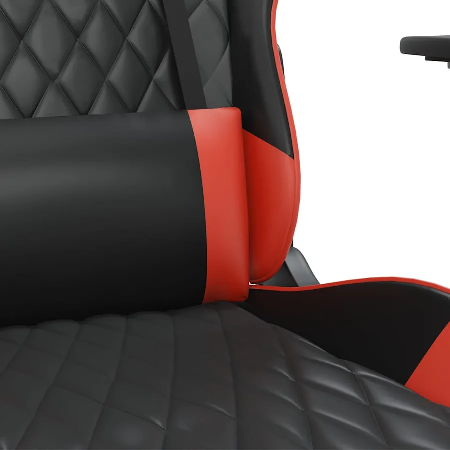 Chaise de jeu de massage avec repose-pied Noir&Rouge Similicuir - 9