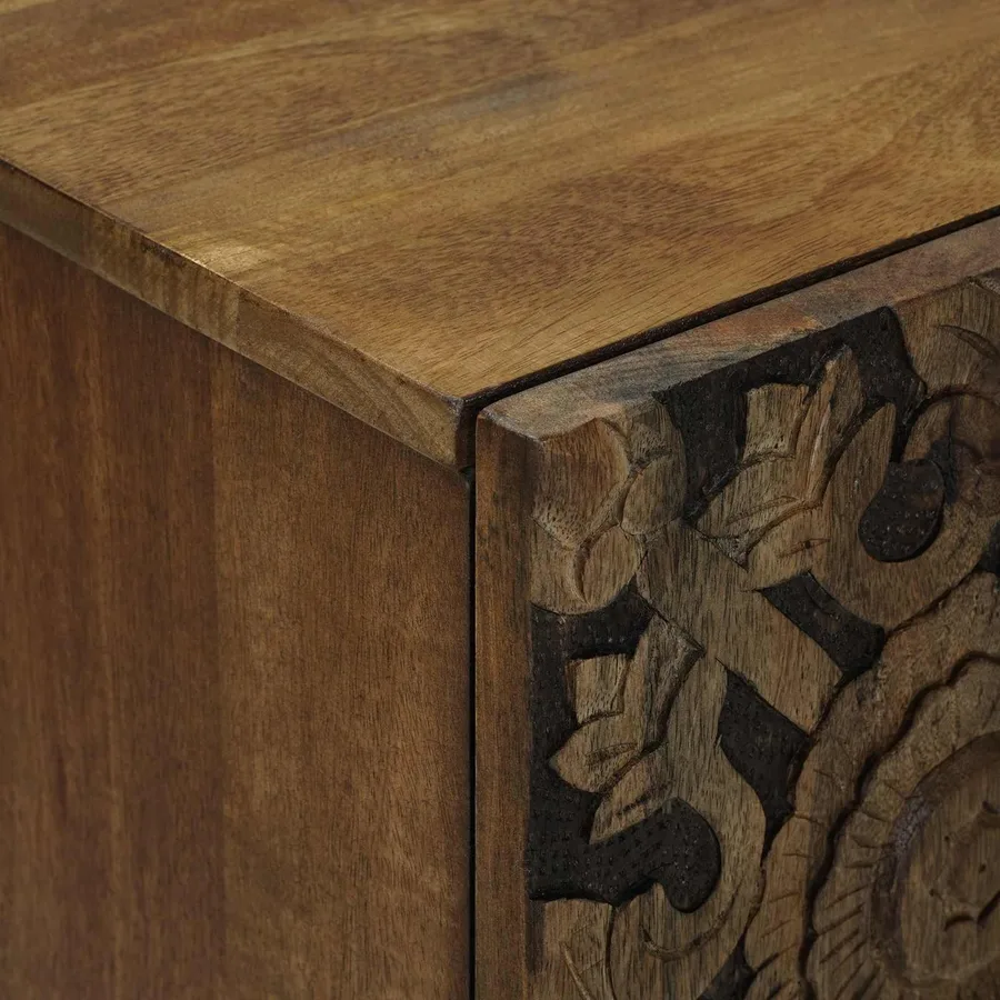 Buffet 3 pcs Marron 60 x 33,5 x 75 cm Bois de mangue massif - 8