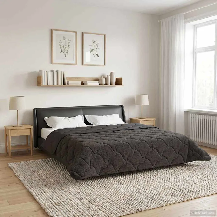 Duvet d'hiver Matelassé Anthracite 200 x 240 cm