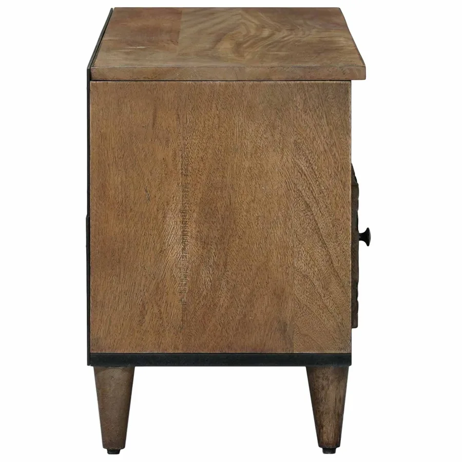 Meuble TV Marron 100 x 33,5 x 46 cm Bois de mangue massif - 4