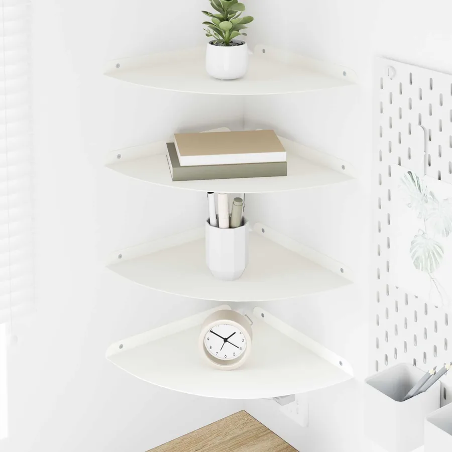 Étagère flottante avec étagère 4 pcs Blanc 30 x 30 x 2 cm