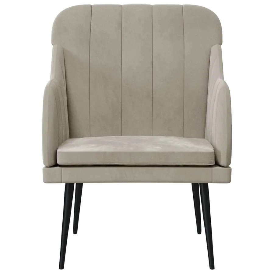Fauteuil Gris clair 63x76x80 cm Velours - 3
