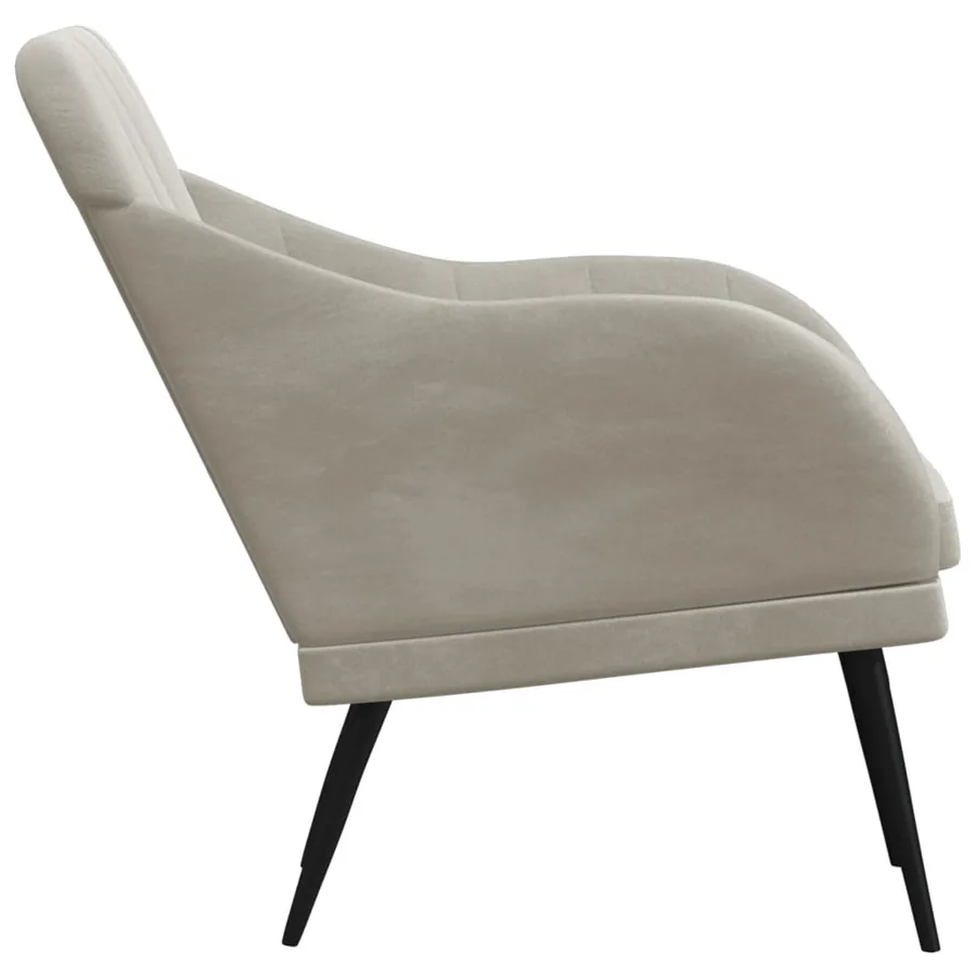 Fauteuil Gris clair 63x76x80 cm Velours - 4