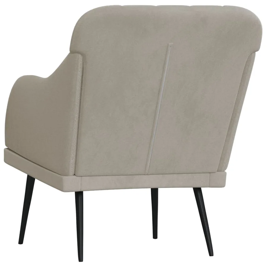 Fauteuil Gris clair 63x76x80 cm Velours - 5